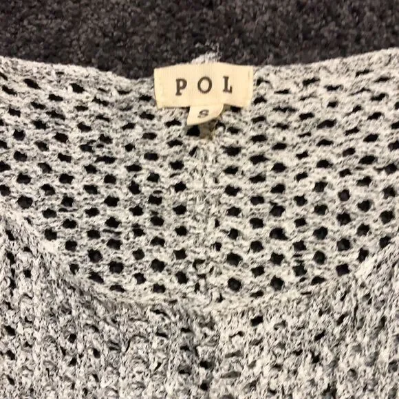 POL Open Mesh Crochet Sweater BLK/lightGrey - Picture 5 of 6